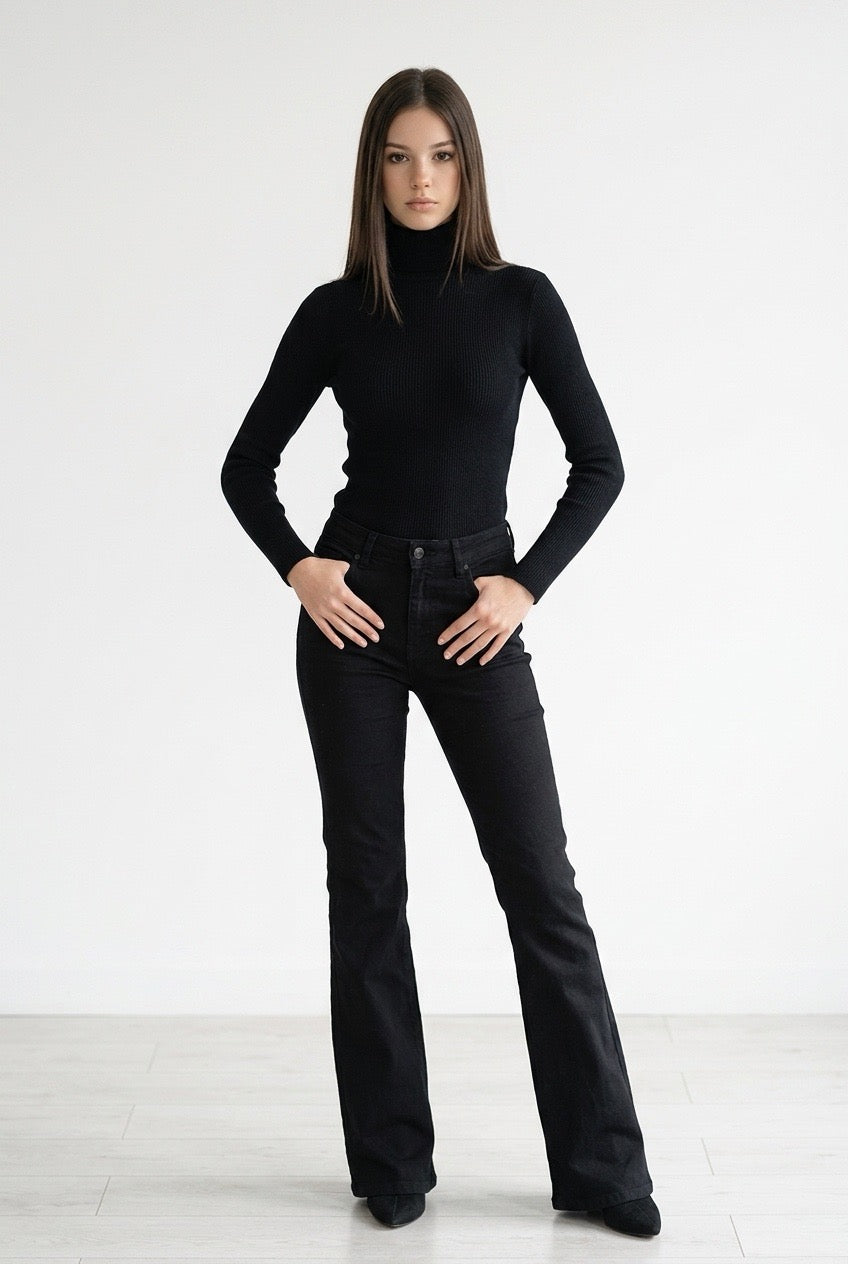 Zenana Black Boot-Cut Denim