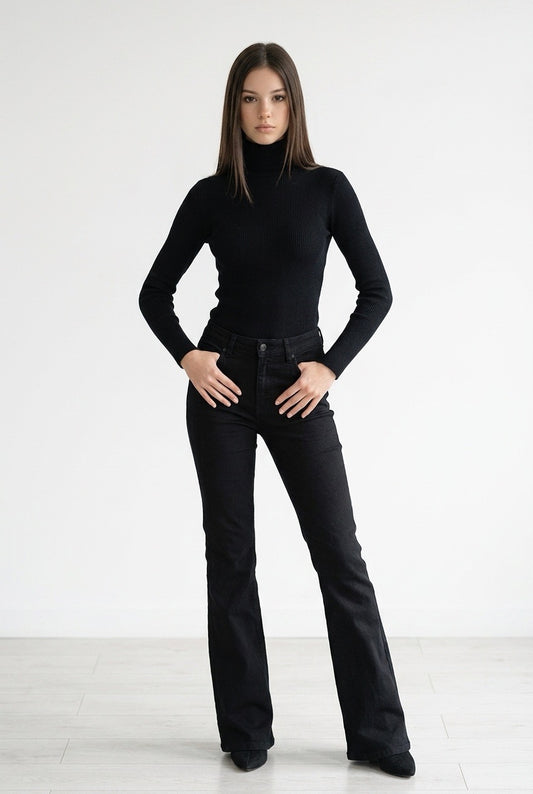 Zenana Black Boot-Cut Denim