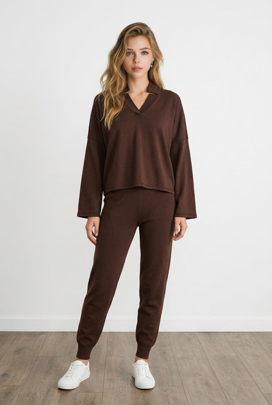 Yelete Brown Scuba Top