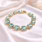 Round Cushion Cut Crystal Glass Linked Bracelet - Charmed Paisley