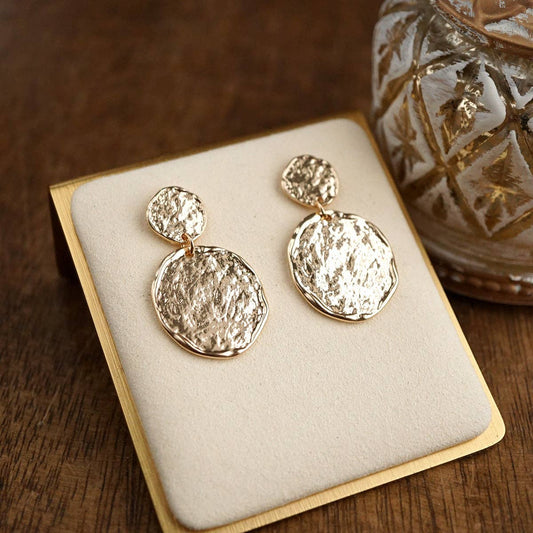 Two Disc Textured Earrings