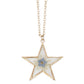 Gold Star Blue Dried Flower Necklace - Charmed Paisley
