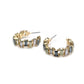 Baguette Resin Stone Beads Linked C Shape Hoop Earrings - Charmed Paisley