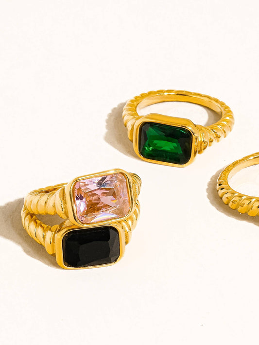 Laverne 18K Gold Non-Tarnish CZ Cocktail Ring