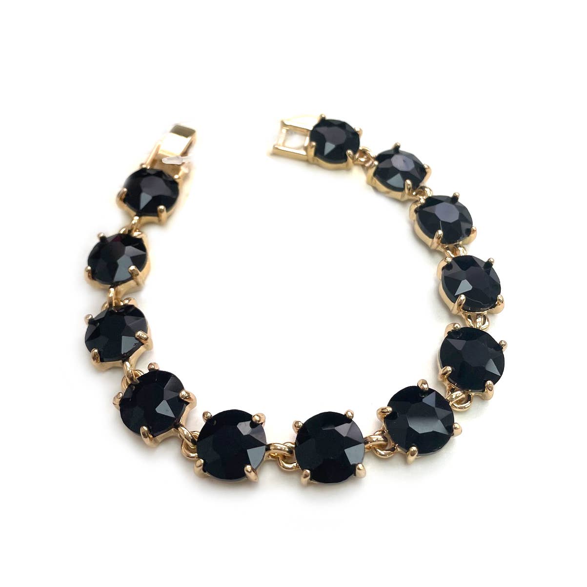 Round Cushion Cut Crystal Glass Linked Bracelet - Charmed Paisley