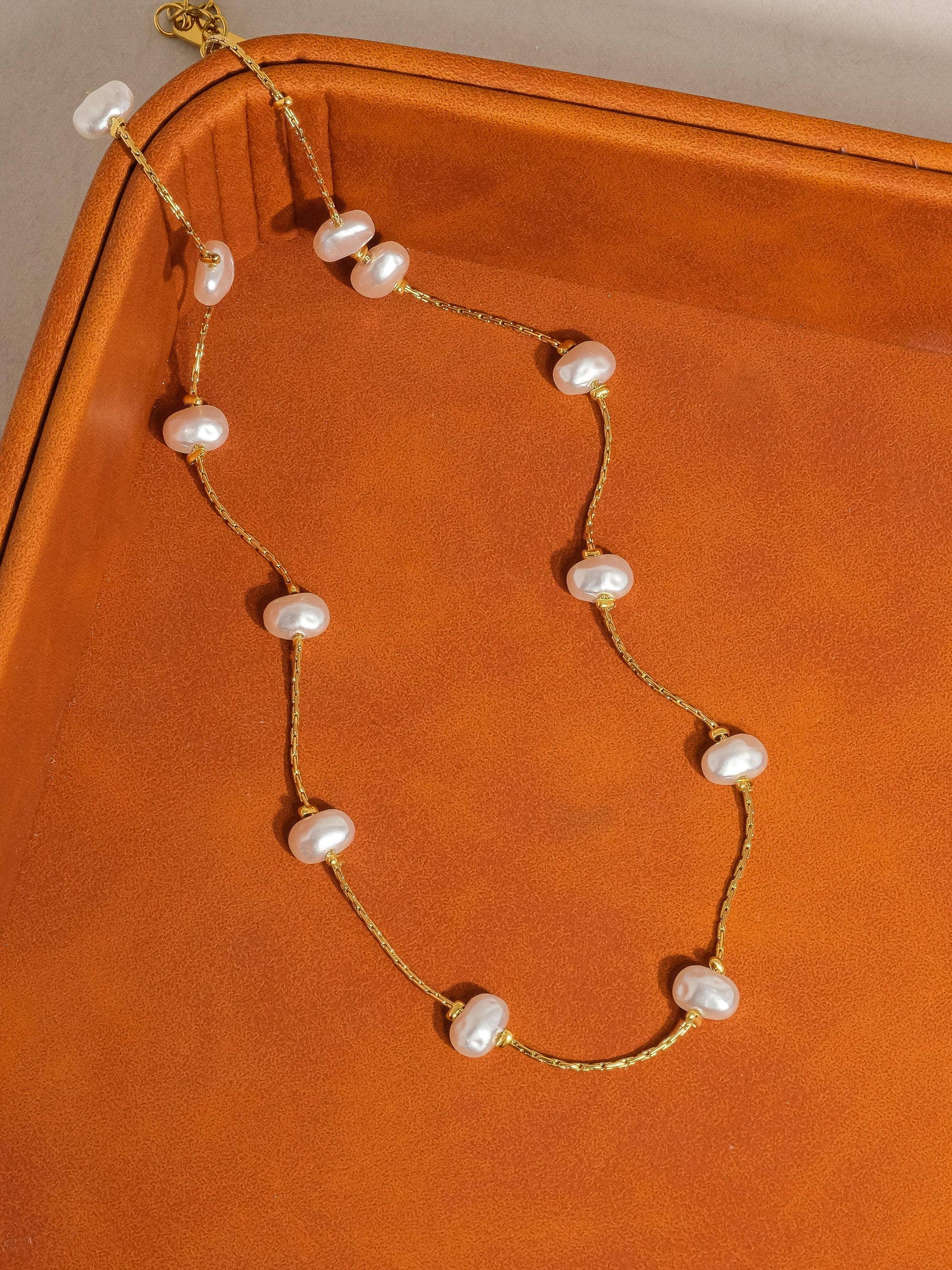 Ida 18K Non-Tarnish Petite Pearl Necklace
