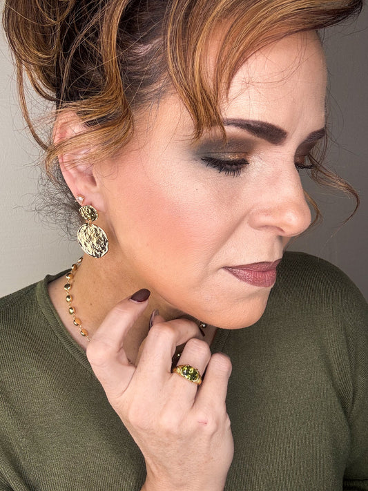 Two Disc Textured Earrings